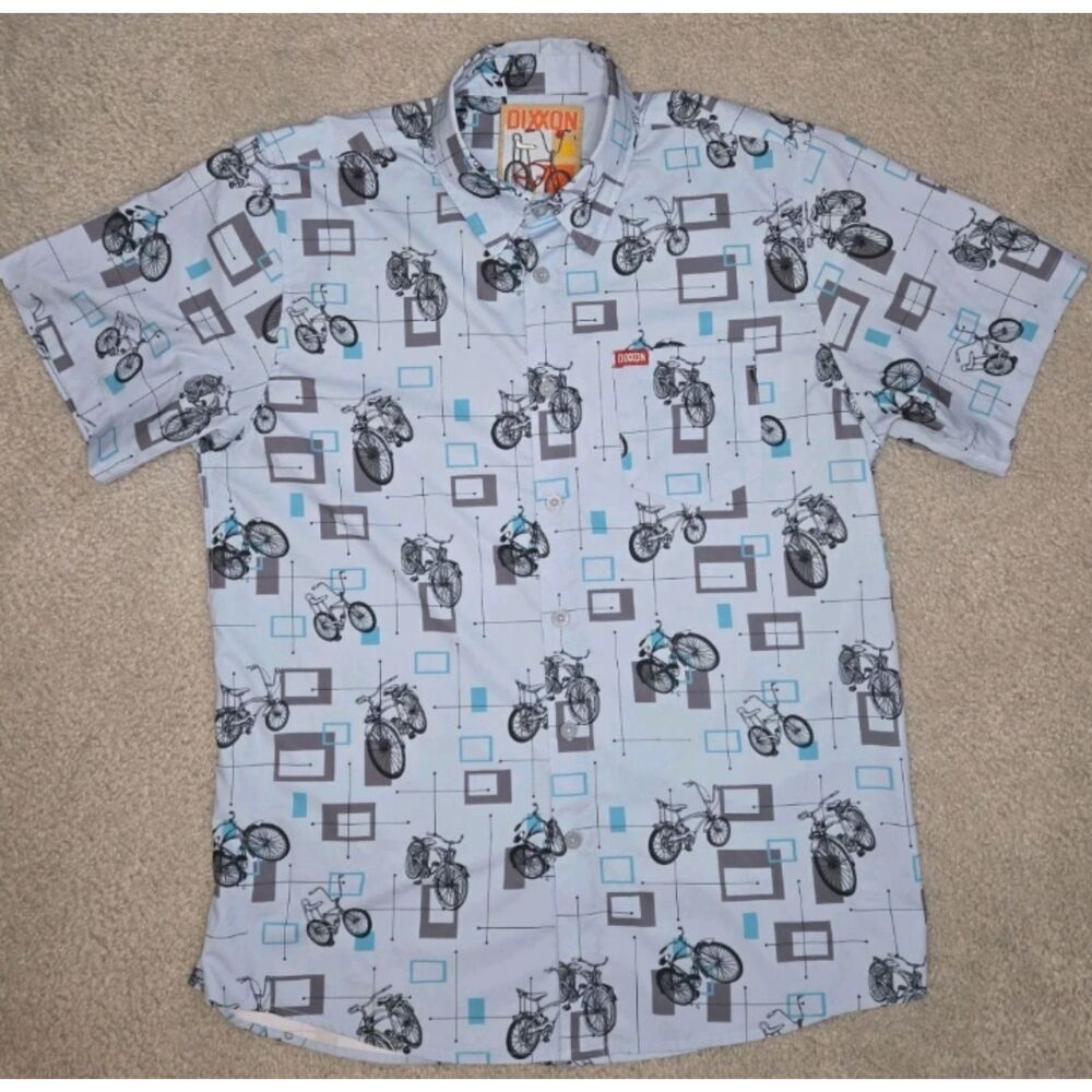 DIXXON Flannel Company Men's Cruisin Bicycle Party Shirt Button Down Size XS NEW